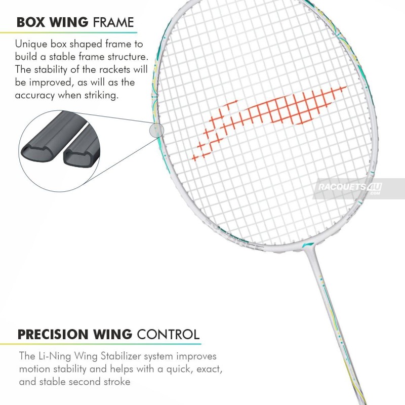 LI-NING AX-FORCE 60 Badminton Racquet (White, Unstrung)