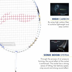 LI-NING AX-FORCE Blast Badminton Racquet (White/Blue Sapphire, Unstrung) LI-NING AX-FORCE Blast Badminton Racquet (White/Blue Sapphire, Unstrung)