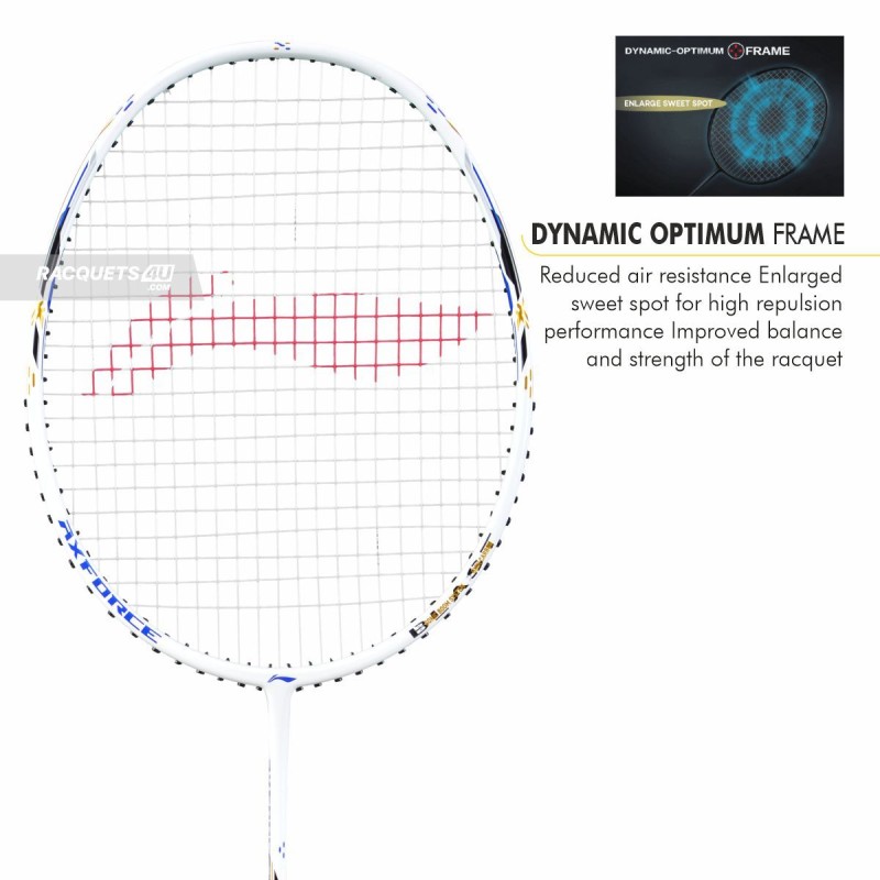 LI-NING AX-FORCE Blast Badminton Racquet (White/Blue Sapphire, Unstrung) LI-NING AX-FORCE Blast Badminton Racquet (White/Blue Sapphire, Unstrung)