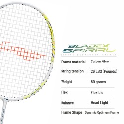 LI-NING Bladex Spiral Badminton Racquet (Neon Brilliant Yellow, Unstrung) LI-NING Bladex Spiral Badminton Racquet (Neon Brilliant Yellow, Unstrung)