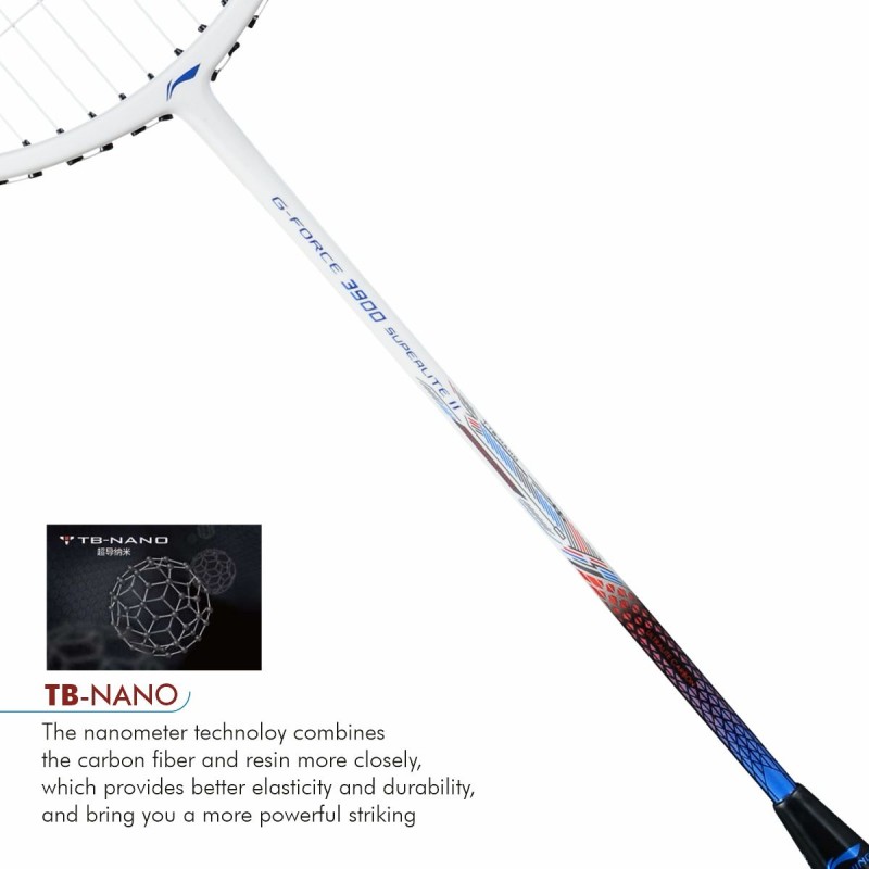 LI-NING G Force 3900 II Superlite Badminton Racquet (White, Unstrung)
