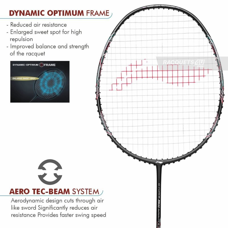 LI-NING G Force 3900 II Superlite Badminton Racquet (Dark Grey, Unstrung) LI-NING G Force 3900 II Superlite Badminton Racquet (Dark Grey, Unstrung)