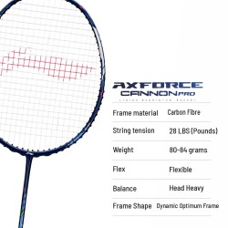 LI-NING AX-FORCE Cannon Pro Badminton Racquet (Dark Purple/Blue, Unstrung) LI-NING AX-FORCE Cannon Pro Badminton Racquet (Dark Purple/Blue, Unstrung)
