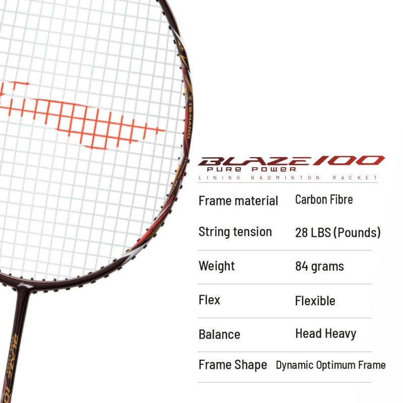 LI-NING Blaze 100 Badminton Racquet (Merlot/Gold/Red, Unstrung) LI-NING Blaze 100 Badminton Racquet (Merlot/Gold/Red, Unstrung)