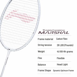 LI-NING Turbo Charging Marshal Badminton Racquet (P.White, Unstrung) LI-NING Turbo Charging Marshal Badminton Racquet (P.White, Unstrung)