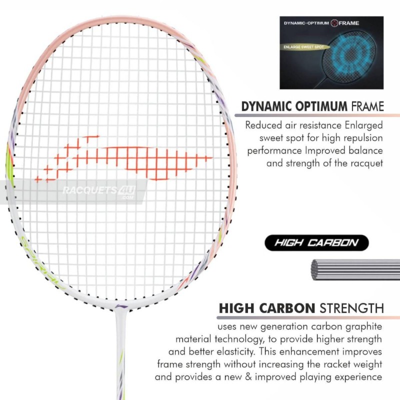 LI-NING Bladex Spiral Badminton Racquet (Light Smoke/Pink, Unstrung) LI-NING Bladex Spiral Badminton Racquet (Light Smoke/Pink, Unstrung)