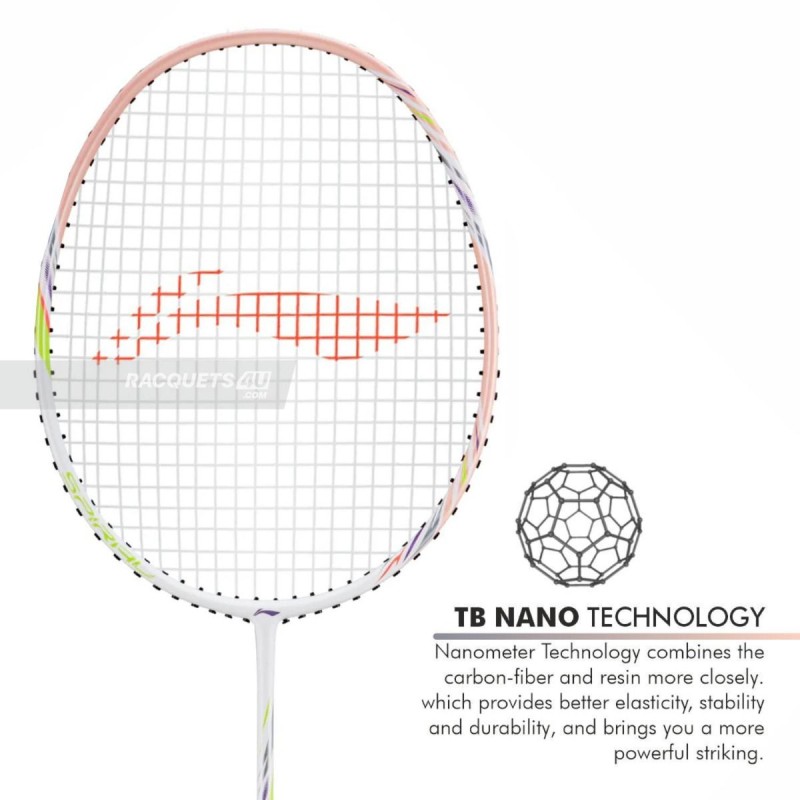 LI-NING Bladex Spiral Badminton Racquet (Light Smoke/Pink, Unstrung) LI-NING Bladex Spiral Badminton Racquet (Light Smoke/Pink, Unstrung)