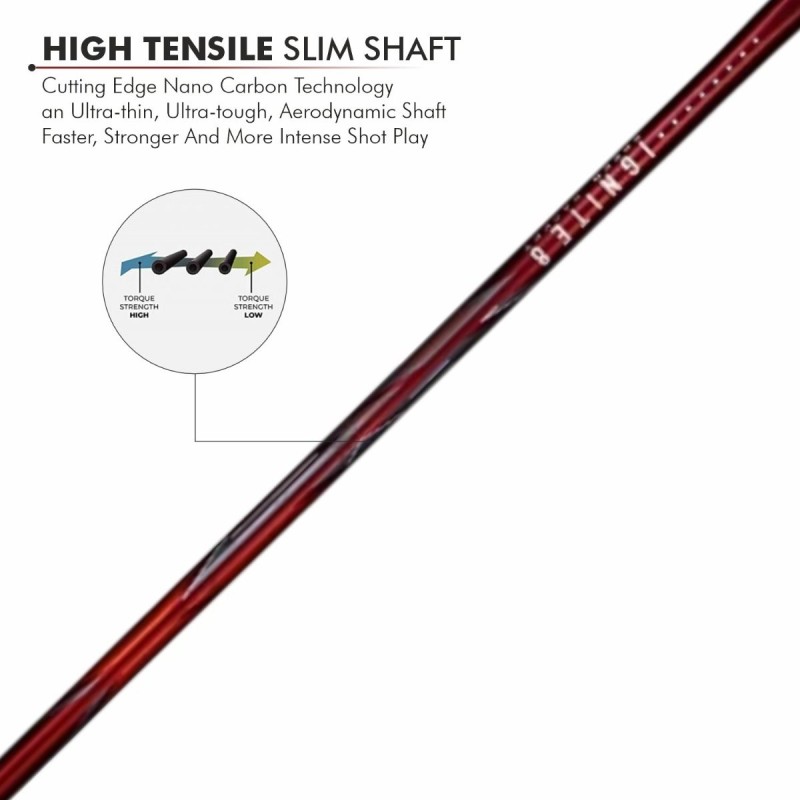 LI-NING Ignite 8 Badminton Racquet (Dark Red/Rich Gold, Unstrung) LI-NING Ignite 8 Badminton Racquet (Dark Red/Rich Gold, Unstrung)