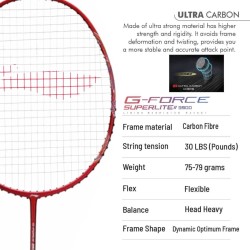 LI-NING G Force 3900 II Superlite Badminton Racquet (Red/Navy, Unstrung) LI-NING G Force 3900 II Superlite Badminton Racquet (Red/Navy, Unstrung)
