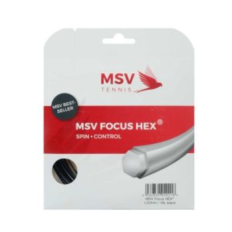 MSV Focus-HEX Tennis String Set (12m) Black MSV Focus-HEX Tennis String Set (12m) Black