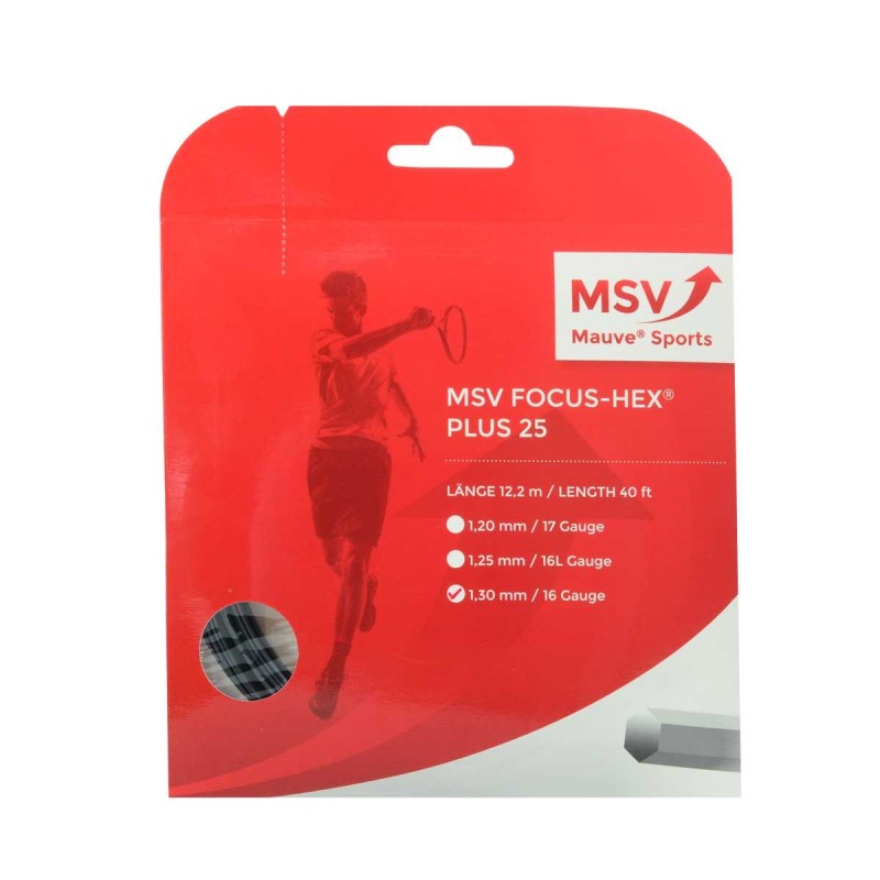 MSV Focus-HEX Plus 25 Tennis String Set (12m) Black MSV Focus-HEX Plus 25 Tennis String Set (12m) Black