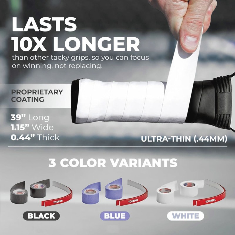 TOURNA Mega Tac Pickleball Overgrip (10 Pack, Black) TOURNA Mega Tac Pickleball Overgrip (10 Pack, Black)