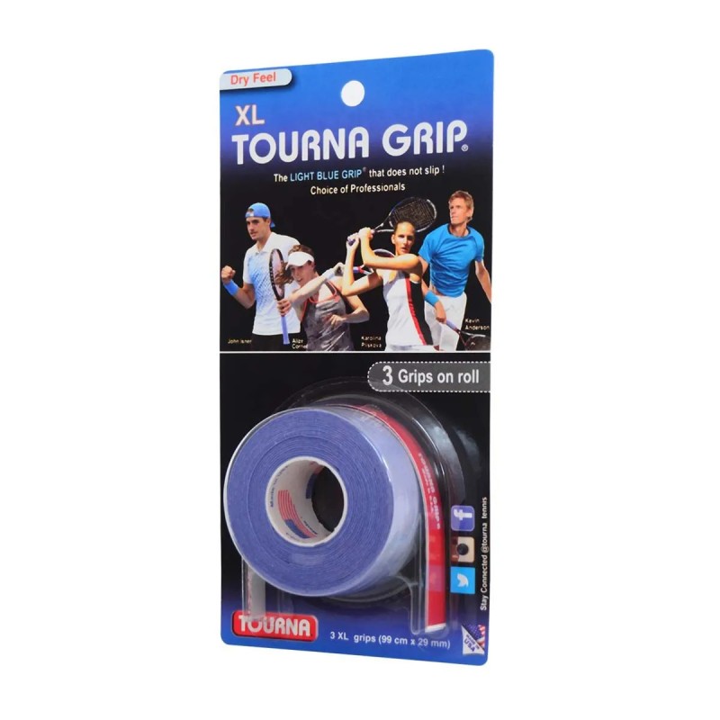 TOURNA Overgrip XL (3 Grips on roll, Blue) TOURNA Overgrip XL (3 Grips on roll, Blue)