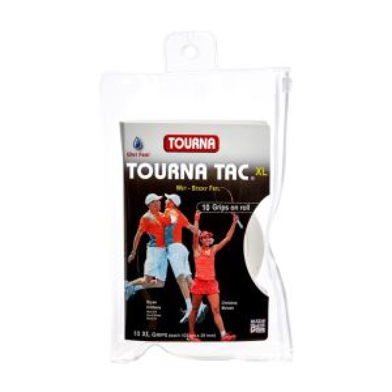 TOURNA Tac Overgrip Grip XL (10 Grips, White) TOURNA Tac Overgrip Grip XL (10 Grips, White)