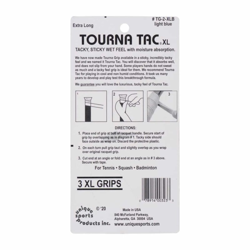 TOURNA Tac Overgrip Grip XL (3 Grips on roll, Blue) TOURNA Tac Overgrip Grip XL (3 Grips on roll, Blue)