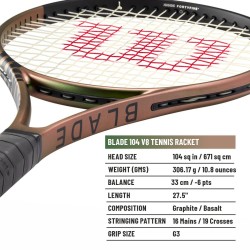 WILSON Blade 104 V8 Tennis Racquet (290g Unstrung)