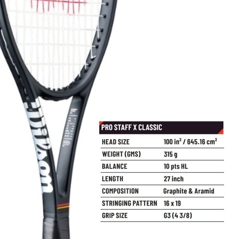 WILSON Pro Staff X Classic Tennis Racquet (Unstrung)