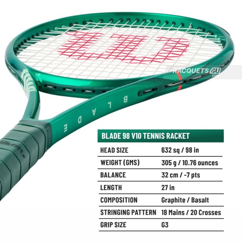 WILSON Blade 98 18x20 V10 Tennis Racquet (305 g, Unstrung) WILSON Blade 98 18x20 V10 Tennis Racquet (305 g, Unstrung)