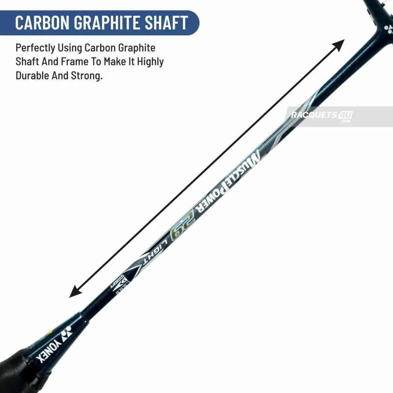 Yonex Muscle Power 29 Light Badminton Racquet (Black/Grey, Strung) Yonex Muscle Power 29 Light Badminton Racquet (Black/Grey, Strung)