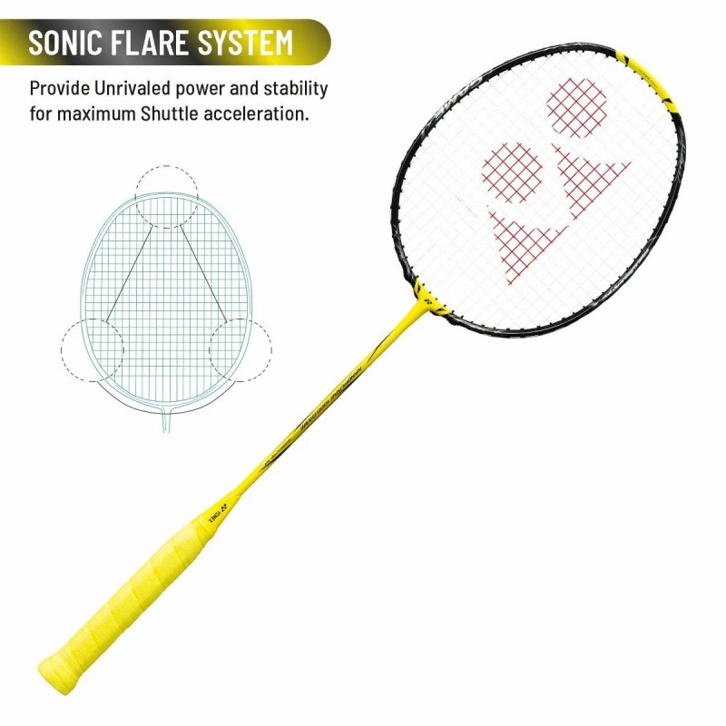 YONEX Nanoflare 1000 Game Badminton Racquet (Lightning Yellow, Strung)
