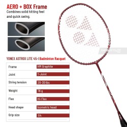 YONEX Astrox Lite 45I Badminton Racquet (Strung, Kurenai) YONEX Astrox Lite 45I Badminton Racquet (Strung, Kurenai)