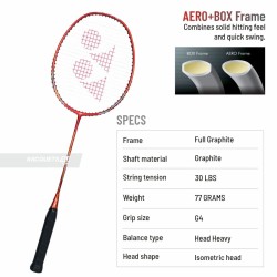 Yonex Nanoray 72 Light Badminton Racquet (Strung, Red) Yonex Nanoray 72 Light Badminton Racquet (Strung, Red)