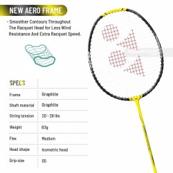 YONEX Nanoflare 1000 Play Badminton Racquet (Strung, Lightning Yellow) YONEX Nanoflare 1000 Play Badminton Racquet (Strung, Lightning Yellow)