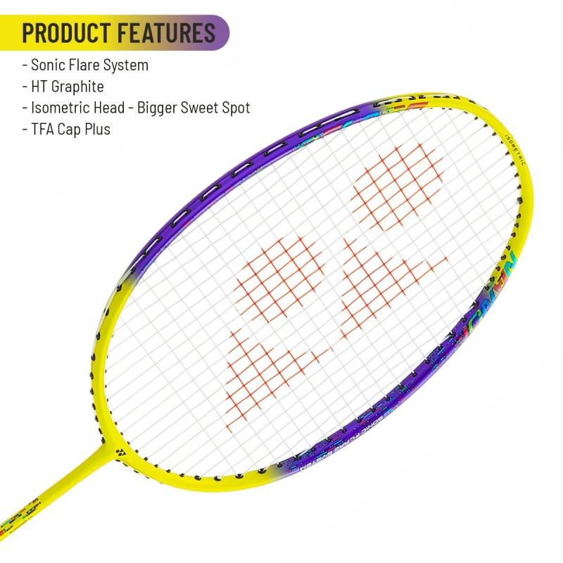YONEX Nanoflare 002 Clear Badminton Racquet (G5 Strung, Yellow) YONEX Nanoflare 002 Clear Badminton Racquet (G5 Strung, Yellow)