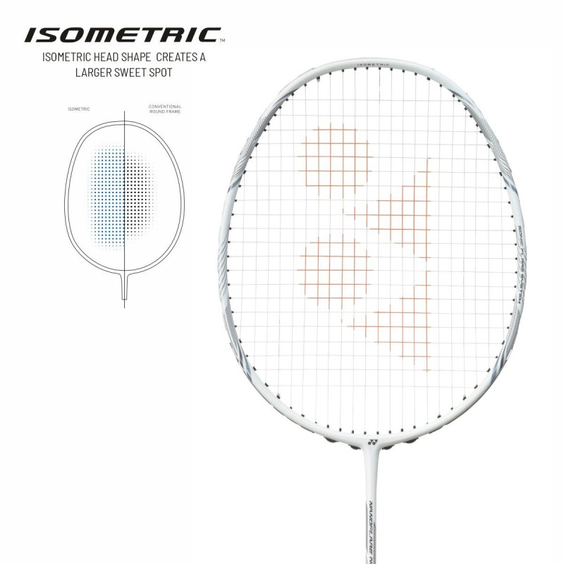YONEX Nanoflare Nextage Badminton Racquet (Strung, White/Grey) YONEX Nanoflare Nextage Badminton Racquet (Strung, White/Grey)