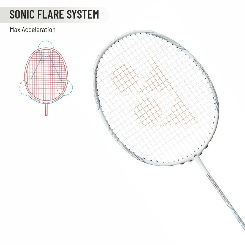 YONEX Nanoflare Nextage Badminton Racquet (Strung, White/Grey) YONEX Nanoflare Nextage Badminton Racquet (Strung, White/Grey)