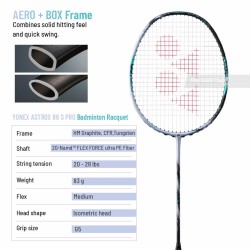 YONEX ASTROX 88 S Pro Badminton Racquet (Silver/Black, Unstrung) YONEX ASTROX 88 S Pro Badminton Racquet (Silver/Black, Unstrung)