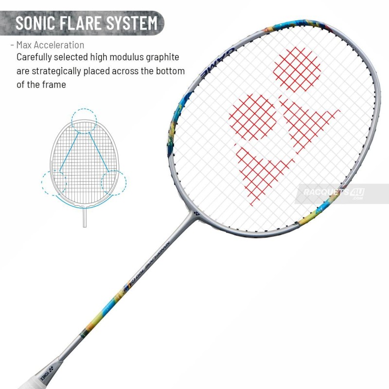 YONEX Nanoflare 700 Game Badminton Racquet (Strung, Silver/Blue) YONEX Nanoflare 700 Game Badminton Racquet (Strung, Silver/Blue)