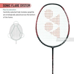 YONEX Nanoflare 001 Ability Badminton Racquet (G4 Strung, Black/Red) YONEX Nanoflare 001 Ability Badminton Racquet (G4 Strung, Black/Red)