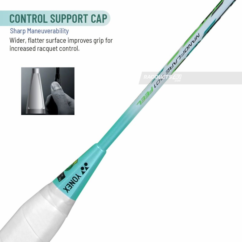 YONEX Nanoflare 001 Feel Badminton Racquet (Strung, White/Mint) YONEX Nanoflare 001 Feel Badminton Racquet (Strung, White/Mint)