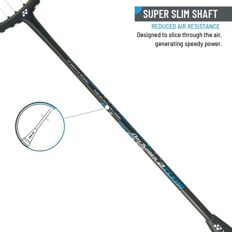 YONEX Arcsaber 2 Clear Badminton Racquet (Strung, Black/Blue) YONEX Arcsaber 2 Clear Badminton Racquet (Strung, Black/Blue)