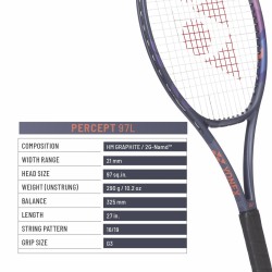 YONEX Percept 97L 2025 Tennis Racquet (Midnight Navy, Unstrung 290g) YONEX Percept 97L 2025 Tennis Racquet (Midnight Navy, Unstrung 290g)