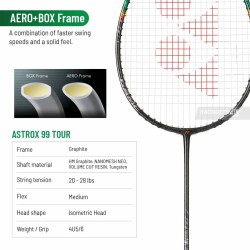 YONEX Astrox 99 Game Badminton Racquet (Strung, Black/Green)