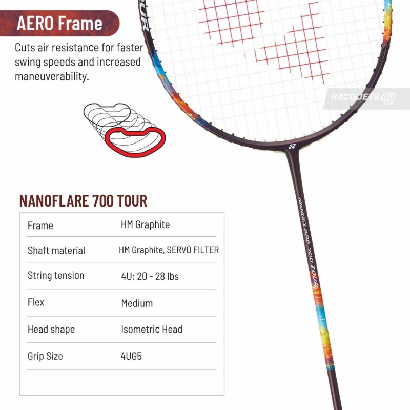 YONEX Nanoflare 700 Tour Badminton Racquet (Unstrung, Midnight/Purple) YONEX Nanoflare 700 Tour Badminton Racquet (Unstrung, Midnight/Purple)