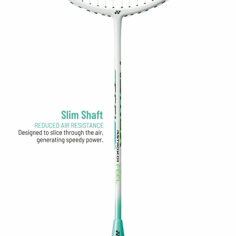 YONEX Astrox 01 Feel Badminton Racquet (Strung, White/Mint) YONEX Astrox 01 Feel Badminton Racquet (Strung, White/Mint)
