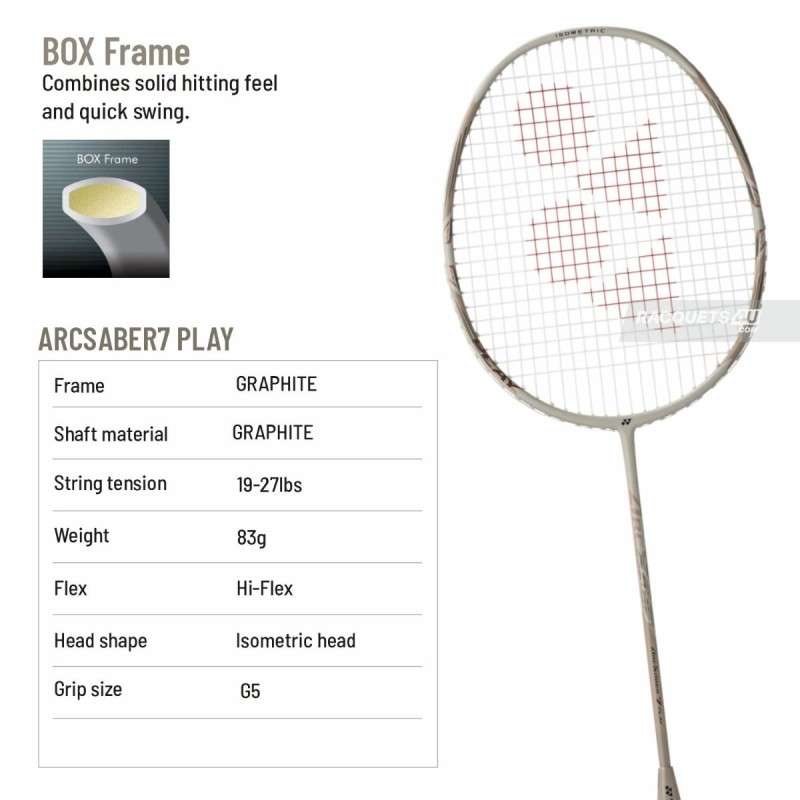 YONEX Arcsaber 7 Play Badminton Racquet (Light Beige, Strung) YONEX Arcsaber 7 Play Badminton Racquet (Light Beige, Strung)