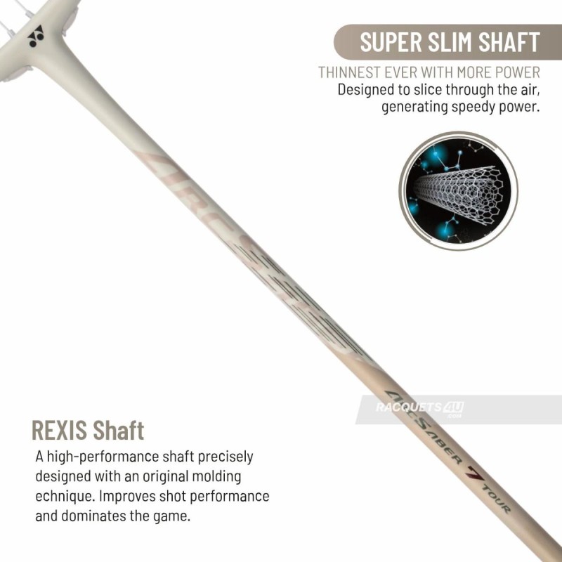 YONEX Arcsaber 7 Tour Badminton Racquet (Light Beige, Unstrung) YONEX Arcsaber 7 Tour Badminton Racquet (Light Beige, Unstrung)