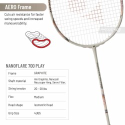 YONEX Nanoflare 700 Tour Badminton Racquet (Light Beige, Unstrung) YONEX Nanoflare 700 Tour Badminton Racquet (Light Beige, Unstrung)