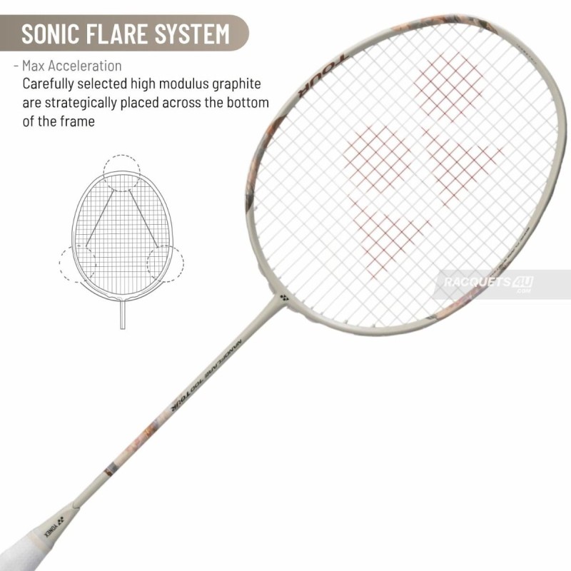 YONEX Nanoflare 700 Tour Badminton Racquet (Light Beige, Unstrung)