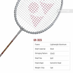 YONEX GR 303I Badminton Racquet (Strung, Silver) YONEX GR 303I Badminton Racquet (Strung, Silver)