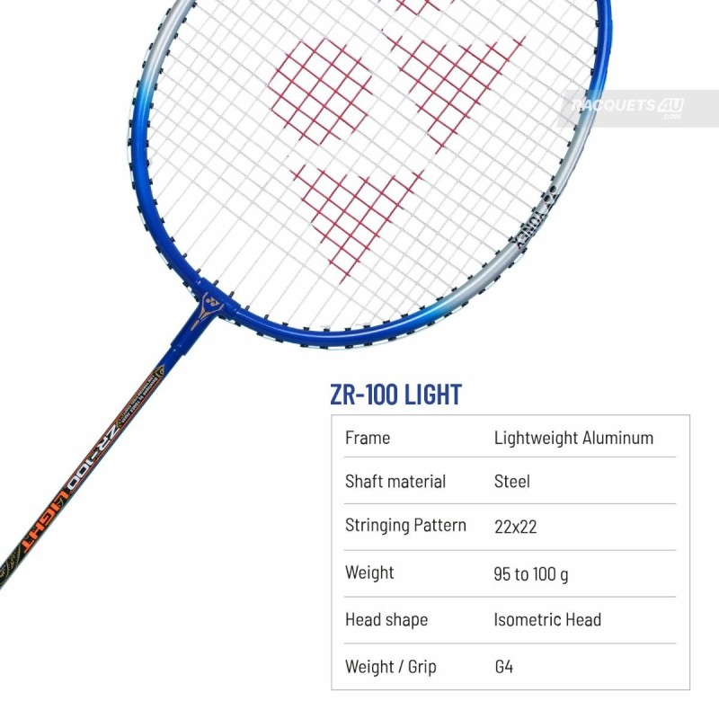 YONEX ZR 100 Light Badminton Racquet (Strung, Grey Blue) YONEX ZR 100 Light Badminton Racquet (Strung, Grey Blue)