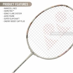 YONEX Nanoflare 700 Game Badminton Racquet (Strung, Light Beige) YONEX Nanoflare 700 Game Badminton Racquet (Strung, Light Beige)