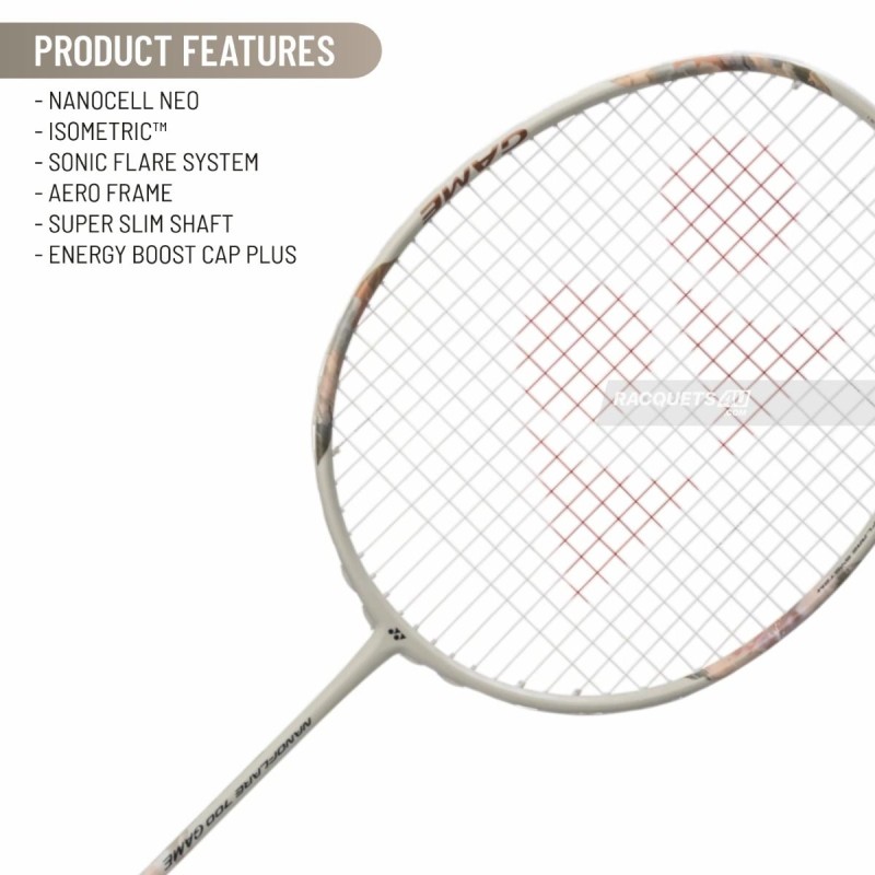 YONEX Nanoflare 700 Game Badminton Racquet (Strung, Light Beige) YONEX Nanoflare 700 Game Badminton Racquet (Strung, Light Beige)
