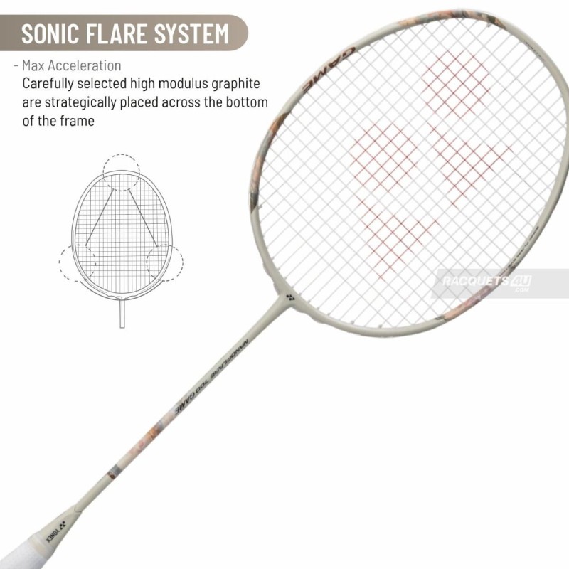YONEX Nanoflare 700 Game Badminton Racquet (Strung, Light Beige) YONEX Nanoflare 700 Game Badminton Racquet (Strung, Light Beige)