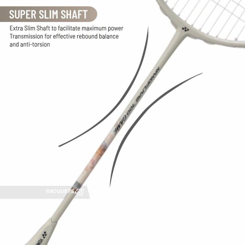 YONEX Nanoflare 700 Game Badminton Racquet (Strung, Light Beige) YONEX Nanoflare 700 Game Badminton Racquet (Strung, Light Beige)