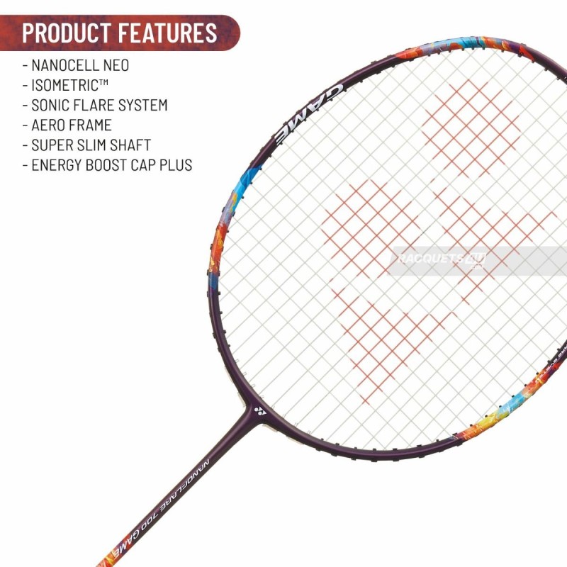 YONEX Nanoflare 700 Game Badminton Racquet (Strung, Mid Purple)